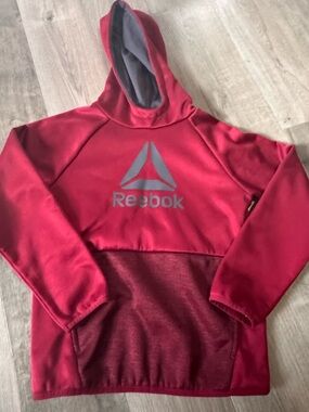 Kids Reebok Red and Gray Hoodie